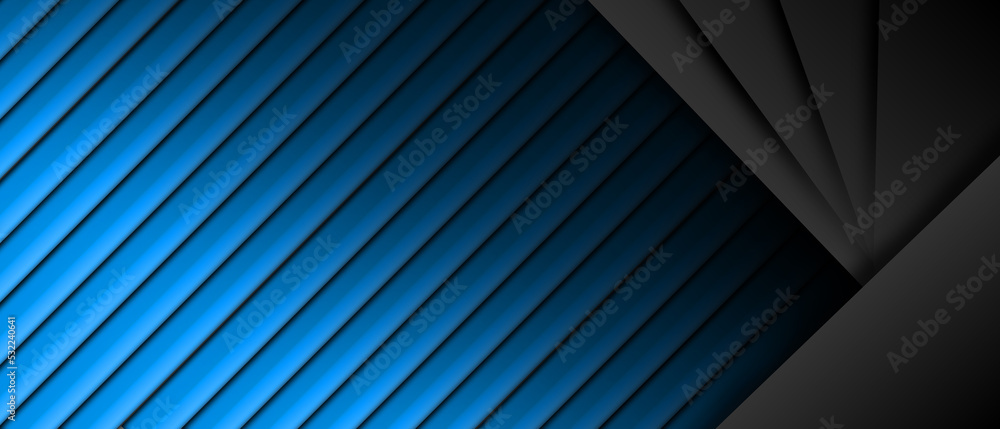 Obraz premium Black and blue overlap layer background 