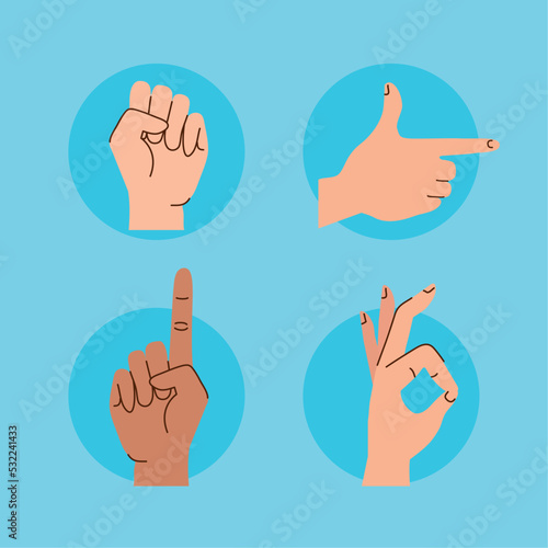 interracial hands human gestures