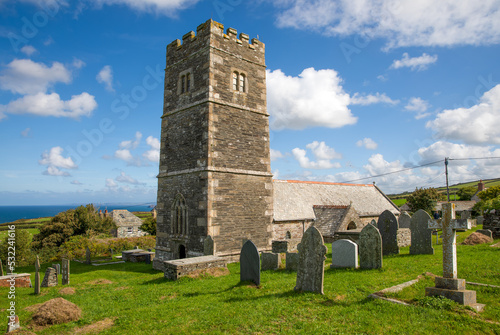 Fotografering St Petroc's Church at Trevalga in Cornwall
