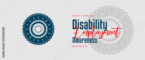 National Disability Employment Awareness Month. Holiday concept. Template for background, banner, card, poster, t-shirt with text inscription