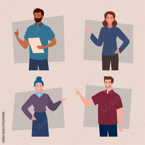 four teachers worker