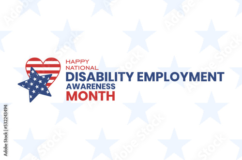 National Disability Employment Awareness Month. Holiday concept. Template for background, banner, card, poster, t-shirt with text inscription