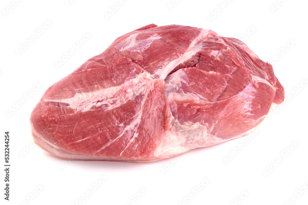 Fresh pork meat, isolated on white background. High resolution image.
