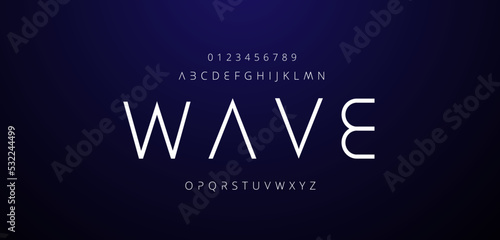 Wave Abstract digital modern alphabet fonts. Typography technology electronic dance music future creative font. vector illustraion
