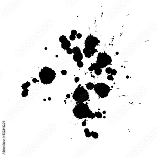Black spot, ink splatter, paint smear. Vector graphics.
