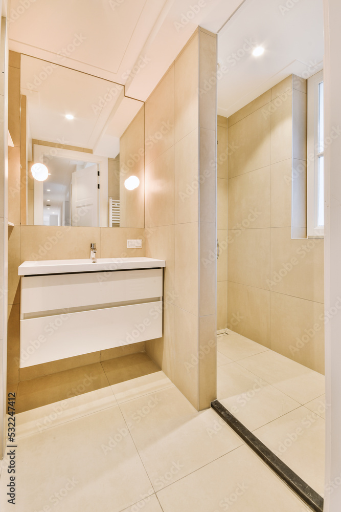 Bathroom with shower and sink Bathroom with shower and sink
