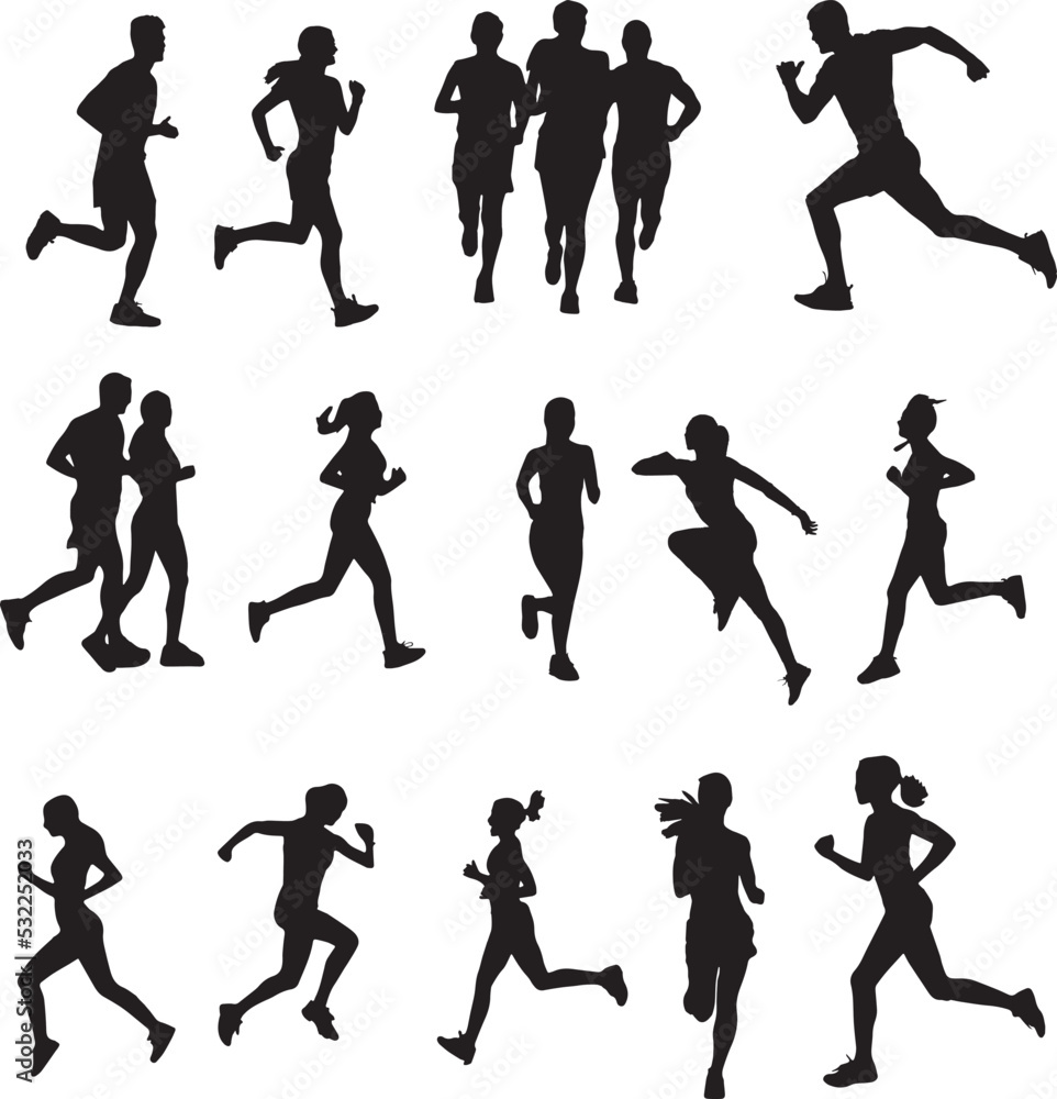 Runner silhouettes set