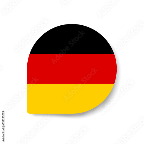 Germany drop flag icon with shadow on white background.