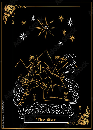 
the illustration - card for tarot - The Star.
