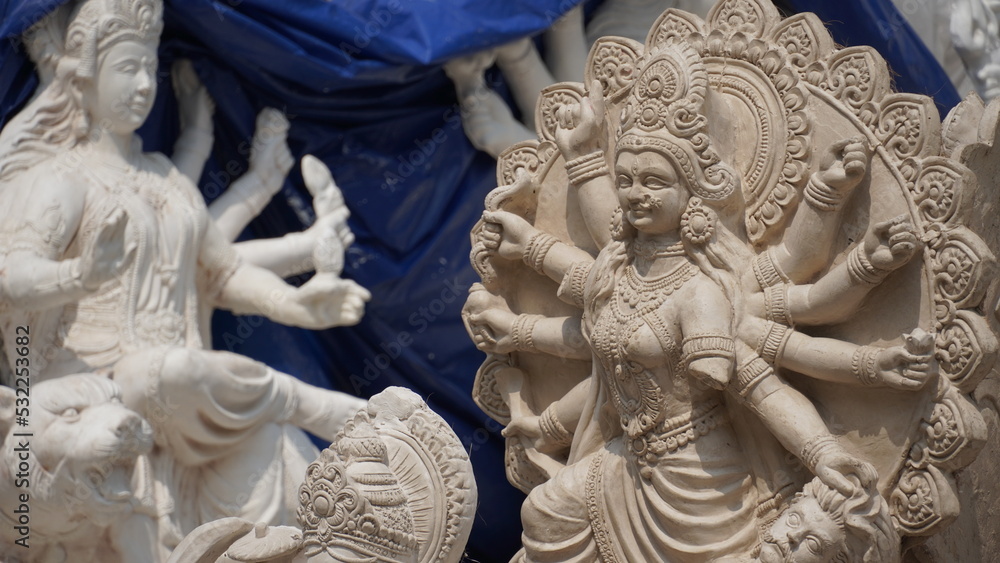 Navratri Images Mata Durga Hindu God durga puja sculpture in progress