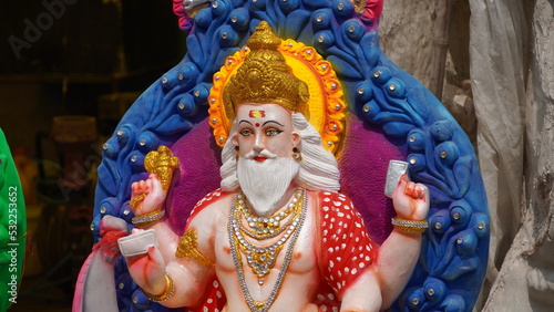 Colorful idol made of Lord Vishwakarma