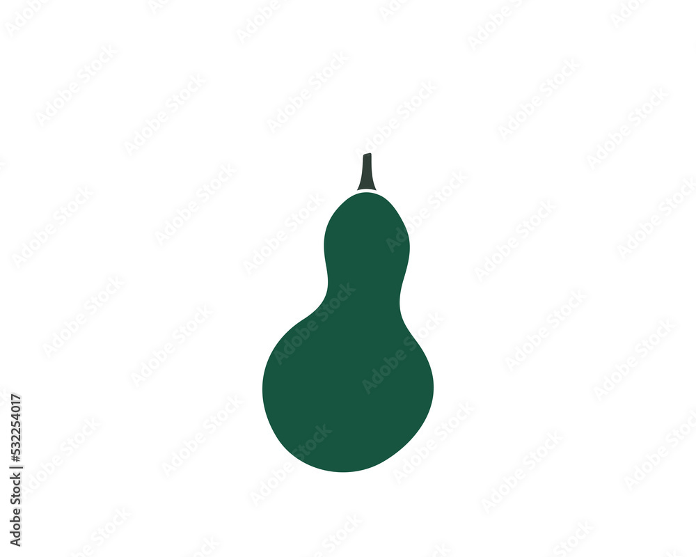 Simple green silhouette of a gourd, vector icon Simple green silhouette of a gourd, vector icon