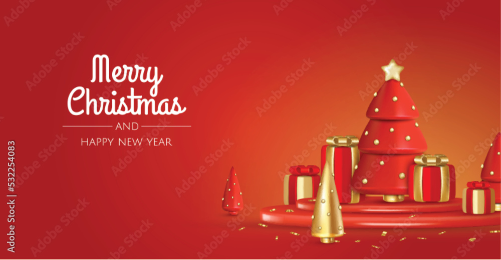Christmas and New Year background. Xmas background with Christmas tree, gifts, balls, snowflakes. Greeting card, banner, poster Christmas and New Year background. Xmas background with Christmas tree, gifts, balls, snowflakes. Greeting card, banner, poster