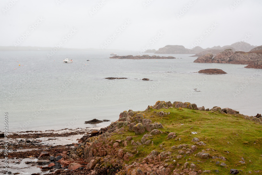UK, Isles of Mull and Iona - September 8, 2019: casual photos of live style and architecture on the islands at cloudy weather UK, Isles of Mull and Iona - September 8, 2019: casual photos of live style and architecture on the islands at cloudy weather