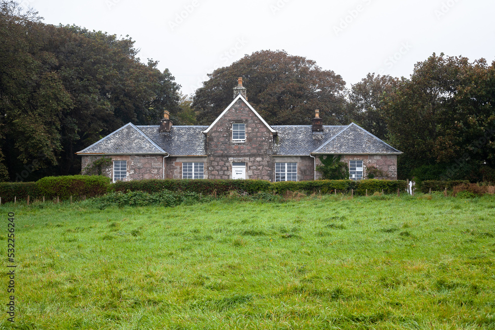 UK, Isles of Mull and Iona - September 8, 2019: casual photos of live style and architecture on the islands at cloudy weather