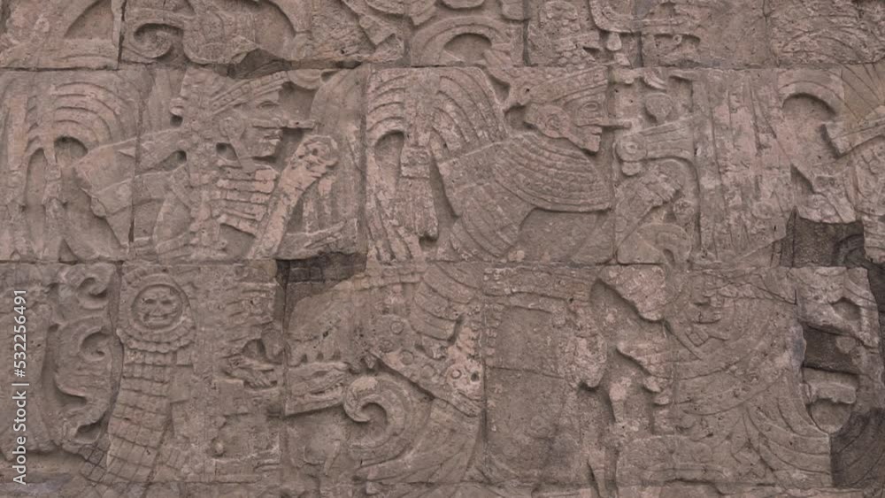 Relief engraving on the stones of Mayan culture Relief engraving on the stones of Mayan culture