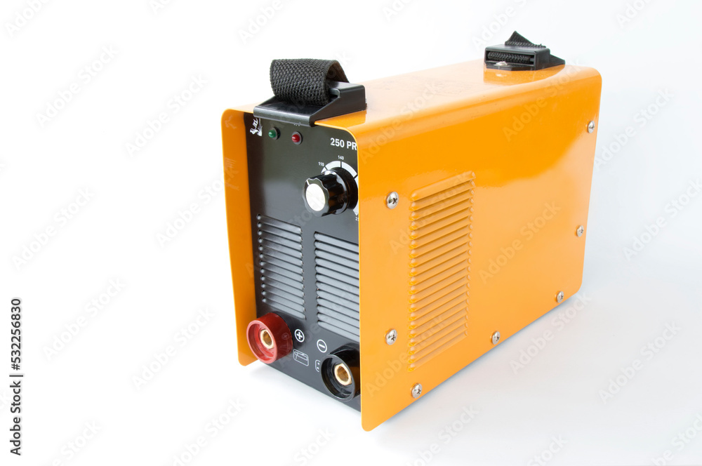 welding inverter, on an isolated white background welding inverter, on an isolated white background