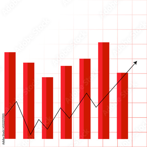 Free Download Statistical analysis graph in red color on white background - GFXLoad