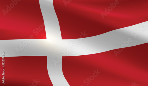 Denmark flag background.Waving Denmark flag vector