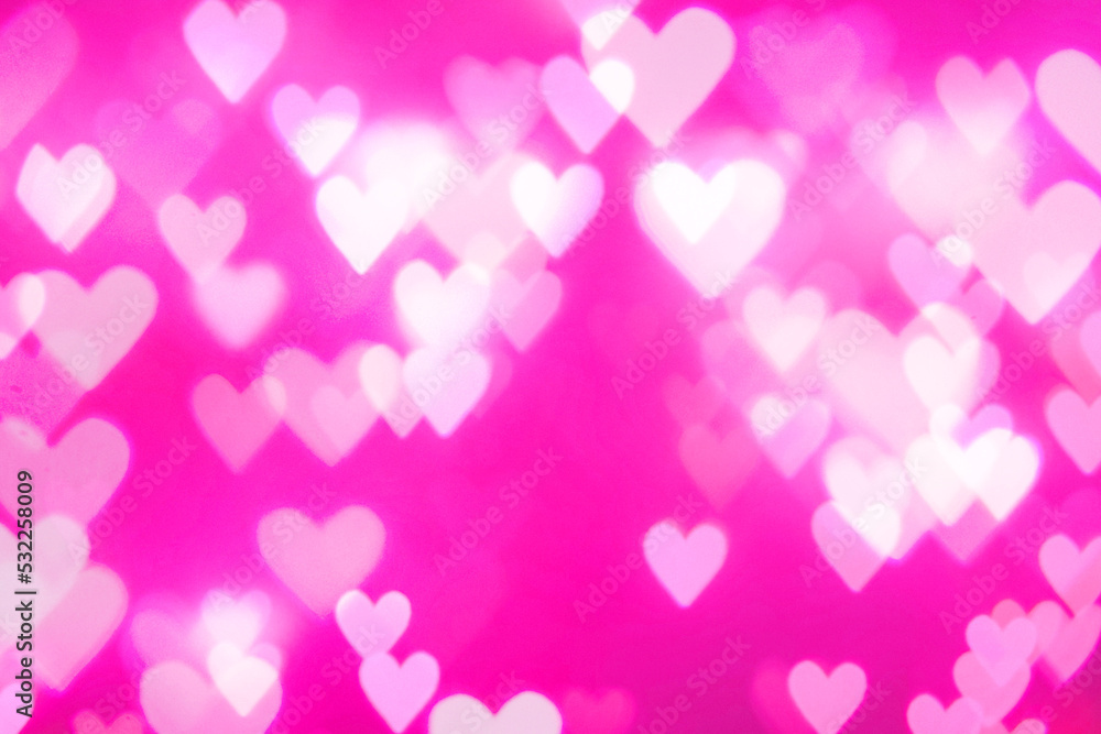 Pink background with hearts blurred