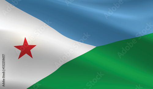 Djibouti flag background.Waving Djibouti flag vector photo