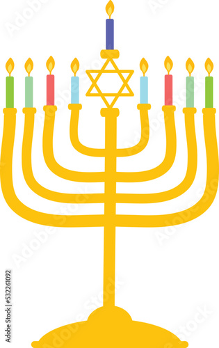 Hanukkah Symbol. Festival of Lights, Jewish Festival Hand Drawn Element