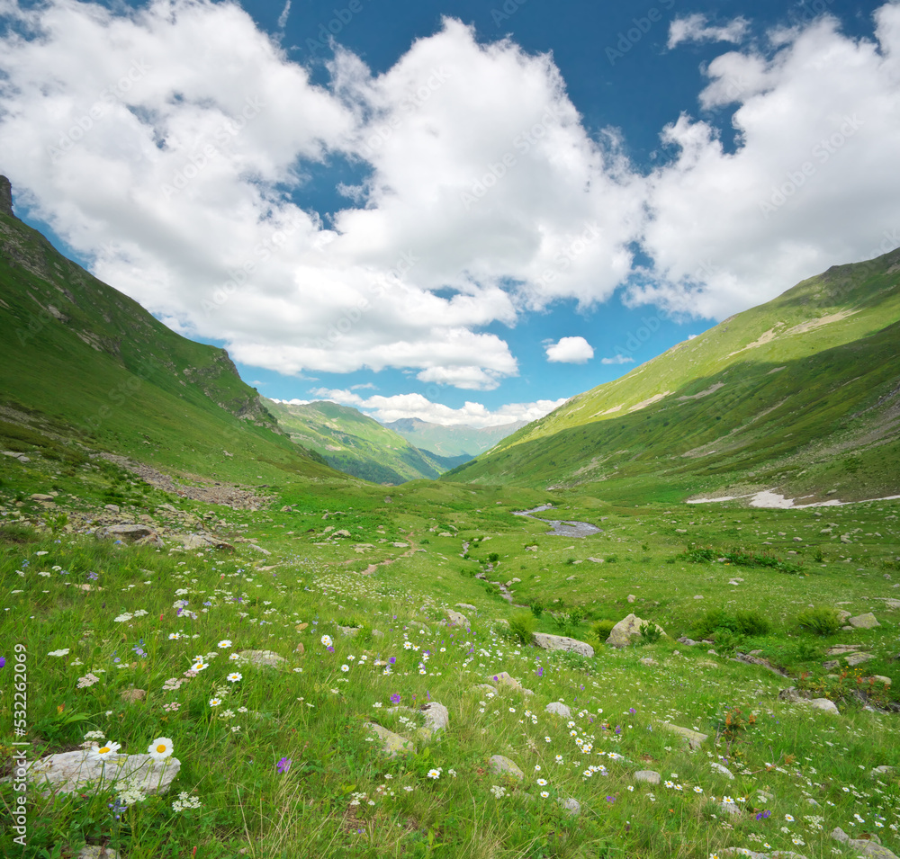 Fototapeta premium Green mountain valley