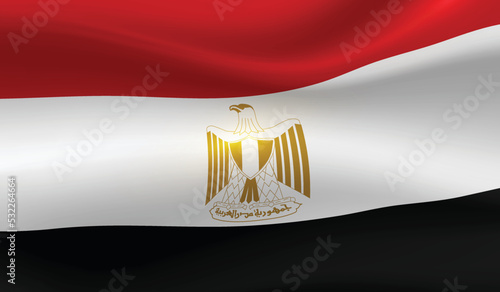 Egypt flag background.Waving Egyptian flag vector