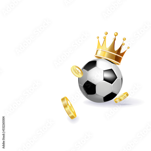 Sport bet soccer ball crown game illustration.
