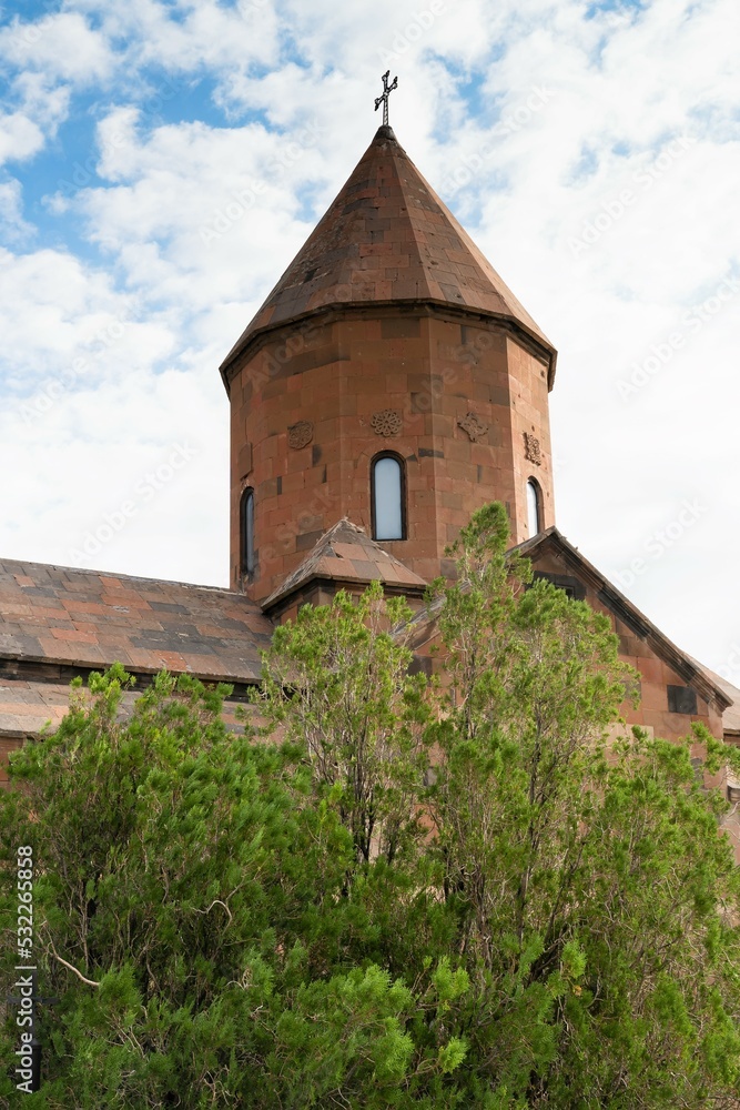Armenia, Khor Virap, September 2022. View of the tower of the old Armenian monastery.