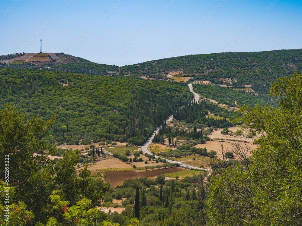 Beautiful panorama view over Kefalonia island, Greece.