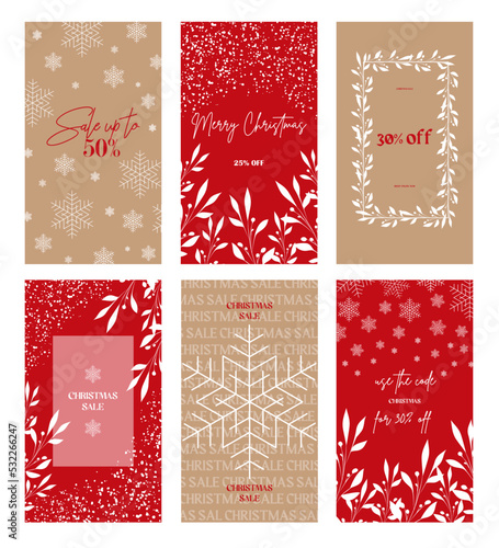  Christmas Instagram Post Stories templates pack. Merry Christmas greeting card posts, social media templates. Happy new year 2023.