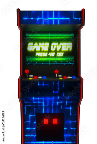 an arcade machine against a transparent background