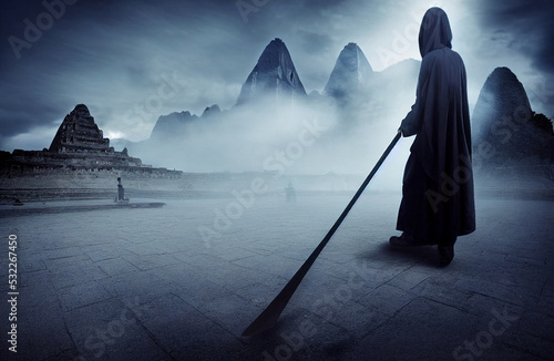 the death itself, scary horror shot of Grim Reaper