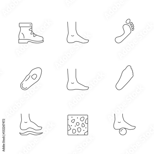 Set line icons of flat feet
