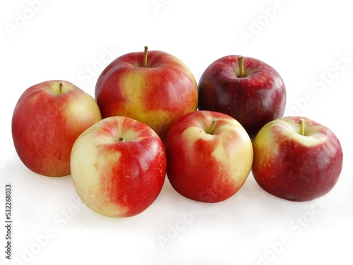 various and multicolor tasty apples close up isolated