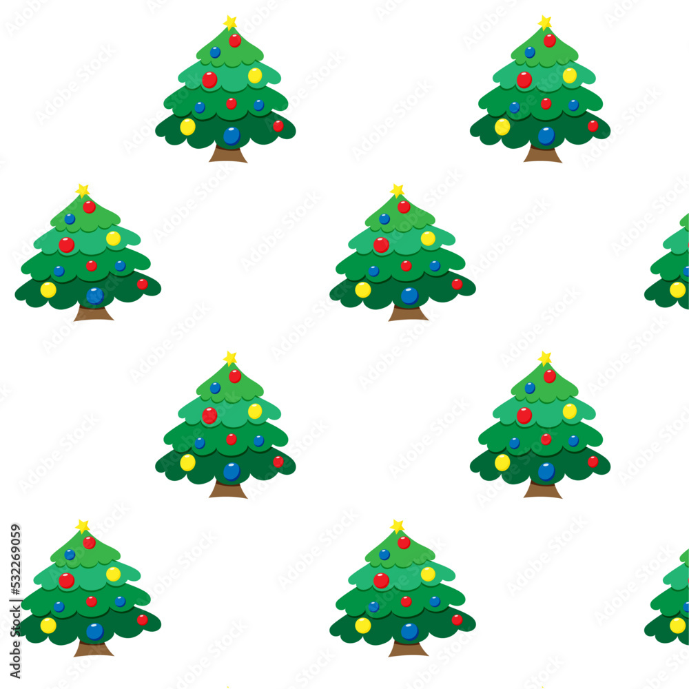 Fototapeta premium Christmas tree pattern on white background