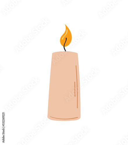 Christmas candle icon. Vector illustration.