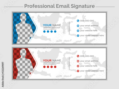 Email signature template or email footer and personal social media cover design