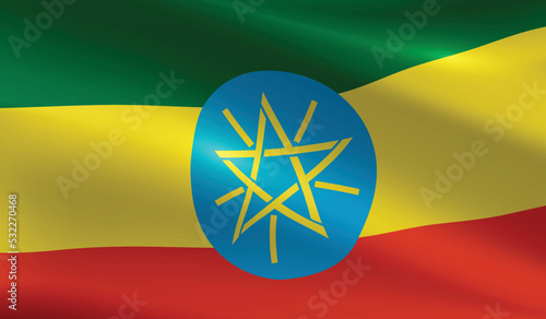 Ethiopia flag background.Waving Ethiopian flag vector