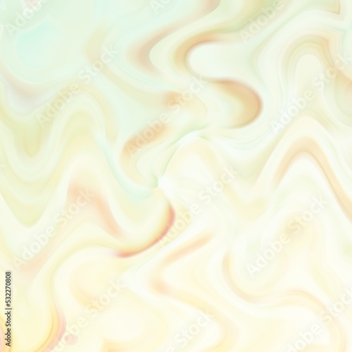 Abstract green  cream  and orange smooth liquid wave sweet candy texture background.