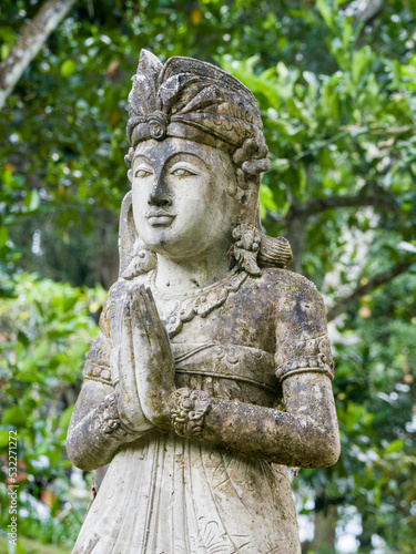Indonesia  Bali  Ubud. Stone statue in Pura Tirta Empul  the water temple located in the village of Manukayu.