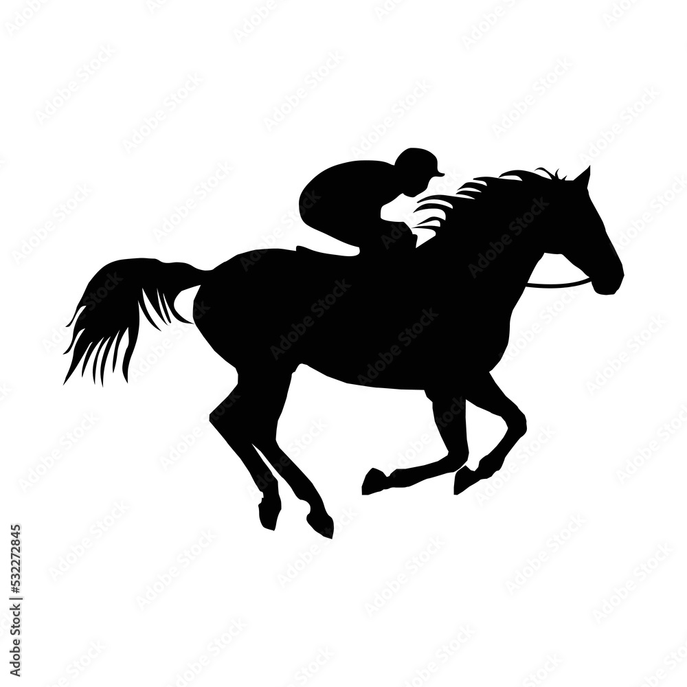 Horses Silhouette, Horse Racing, Horse Riding Equine Equestrian Race, Outline Horse Rider Vector Jockey Pony Horses Silhouette, Horse Racing, Horse Riding Equine Equestrian Race, Outline Horse Rider Vector Jockey Pony