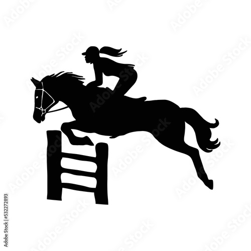 Silhouette of a Horse Equestrian Vector Horse Jumping Riding Racing Jockey Race