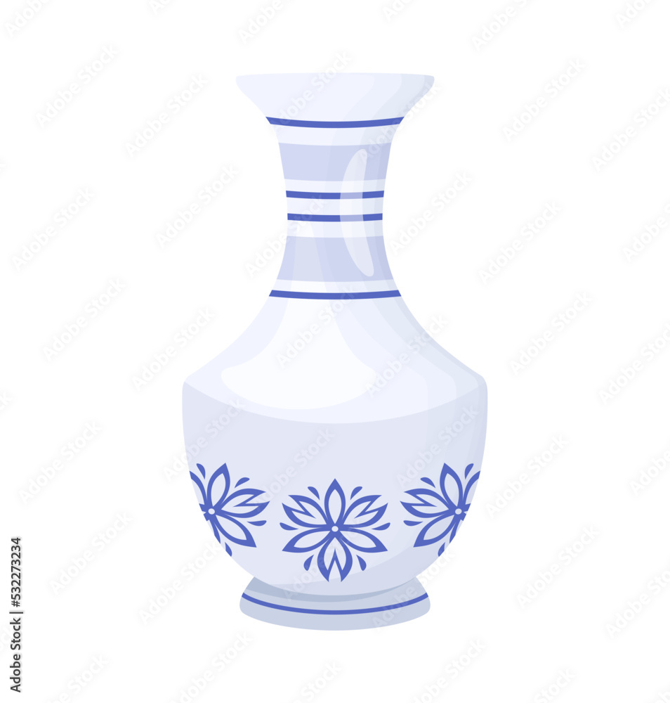 A ceramic pot flat illustration vector 