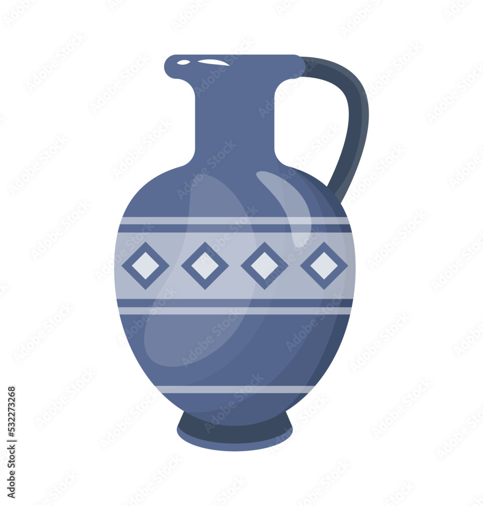 A ceramic pot flat illustration vector 
