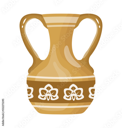 A ceramic pot flat illustration vector 