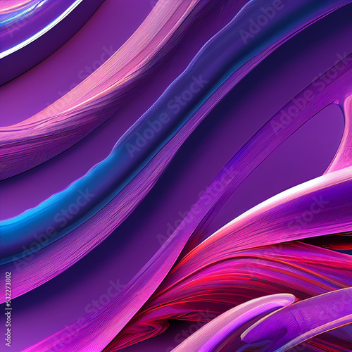 Abstract Purple and Blue Lilac Waves Illustration Wallpaper Design(AI-Generated)