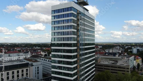 Großstadt Bielefeld Telekom Fernmelde Hochhaus H1 am Kesselbrink Luftaufnahme Nordrhein-Westfalen Deutschland