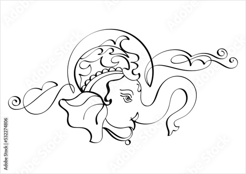 Ganesha Pen Ink Style M_2209003